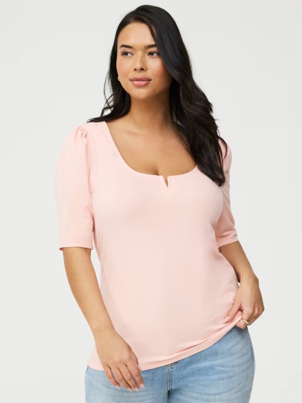NWT Torrid Pink Puff Sleeve V-Wire Top Size 3 3X Plus